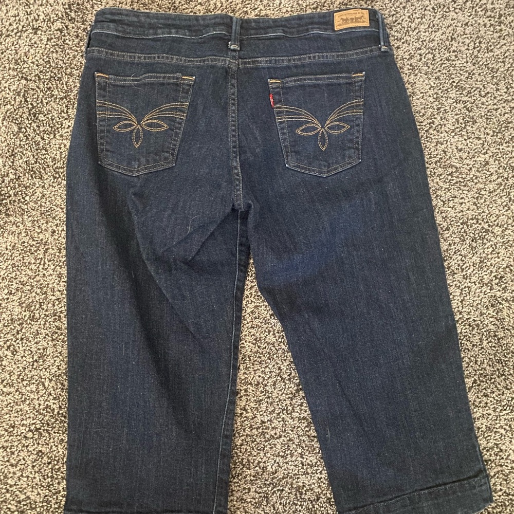 Levis Jeans 545 Stretch 12 Capri Dark Blue Denim Capris